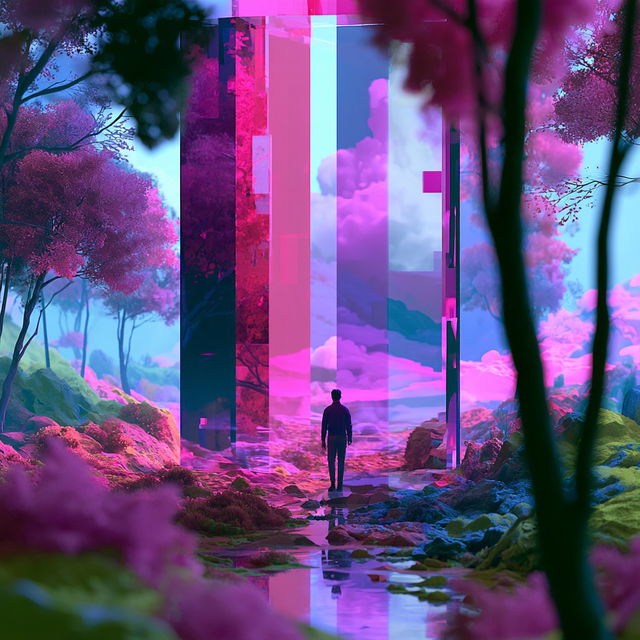 Chromawarp Weaving style, Midjourney V8.2, render 2 of 4