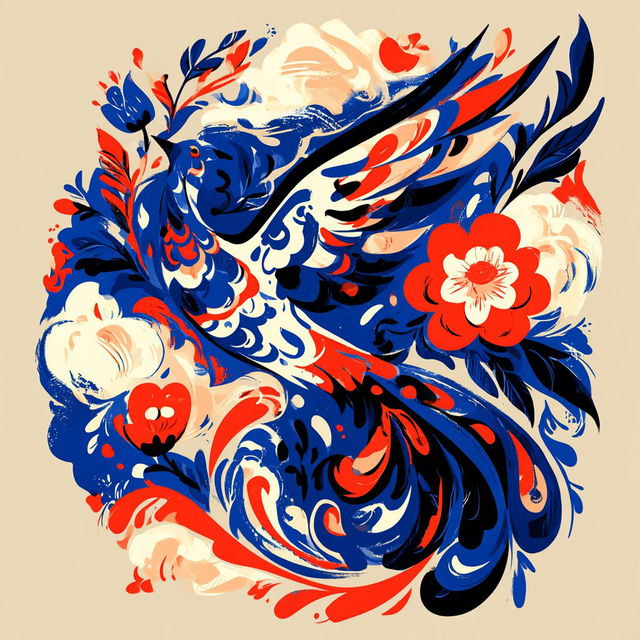 Ornamental Folkprint style, Midjourney V8.2, render 3 of 4