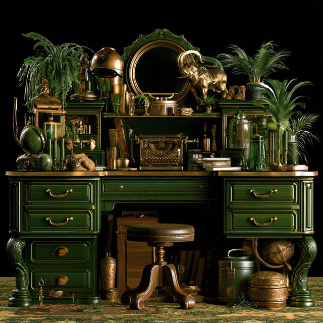 Gilded Phyllomancy style, Midjourney V8.2, render 3 of 4