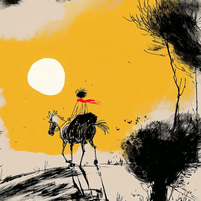 Suntrack Inkfolk style, Midjourney V8.2, render 3 of 4