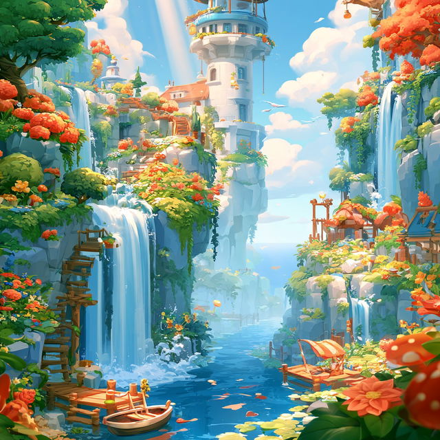 Terracefall Mythography style, Midjourney V8.2, render 1 of 4