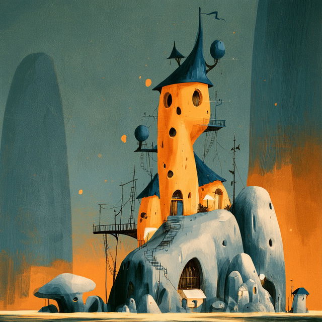 Cinder Fume Towers style, Midjourney V8.2, render 2 of 4