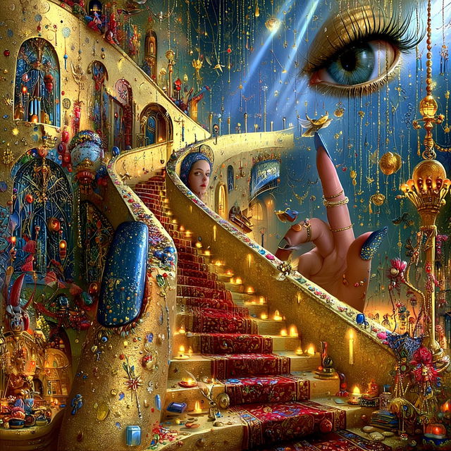 Goldthread Castellature style, Midjourney V8.2, render 2 of 4