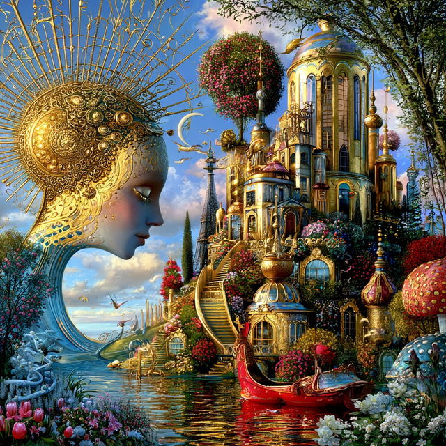 Goldthread Castellature style, Midjourney V8.2, render 3 of 4