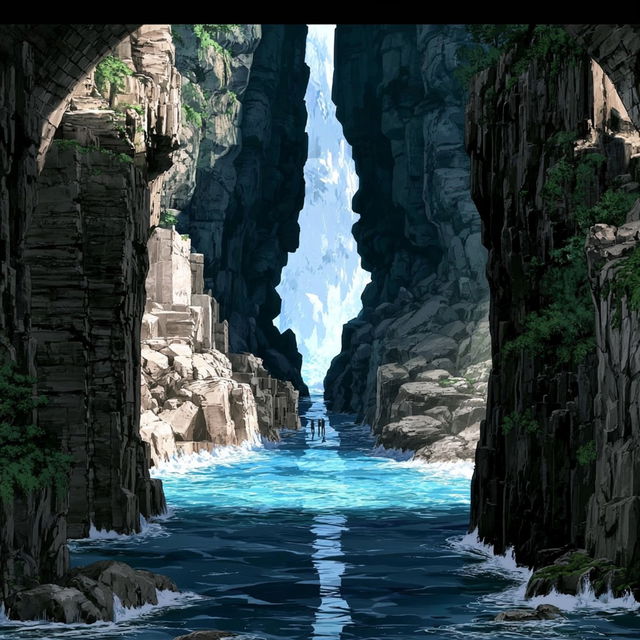 Waterfall Parallax style, Midjourney V8.2, render 3 of 4