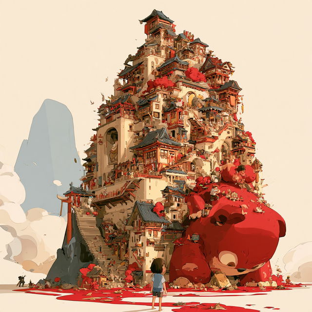 Pagodafable style, Midjourney V8.2, render 2 of 4
