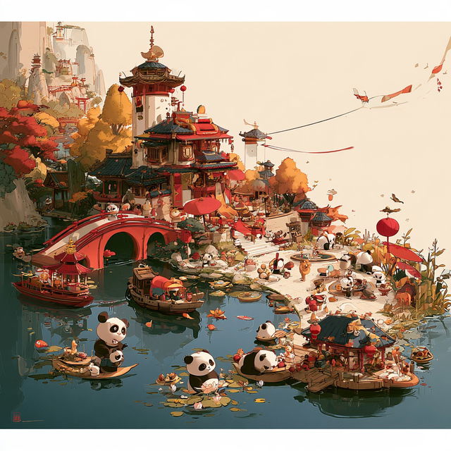 Pagodafable style, Midjourney V8.2, render 4 of 4