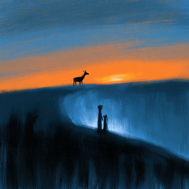 Blue Hour Divide style, Midjourney V8.2, render 1 of 4
