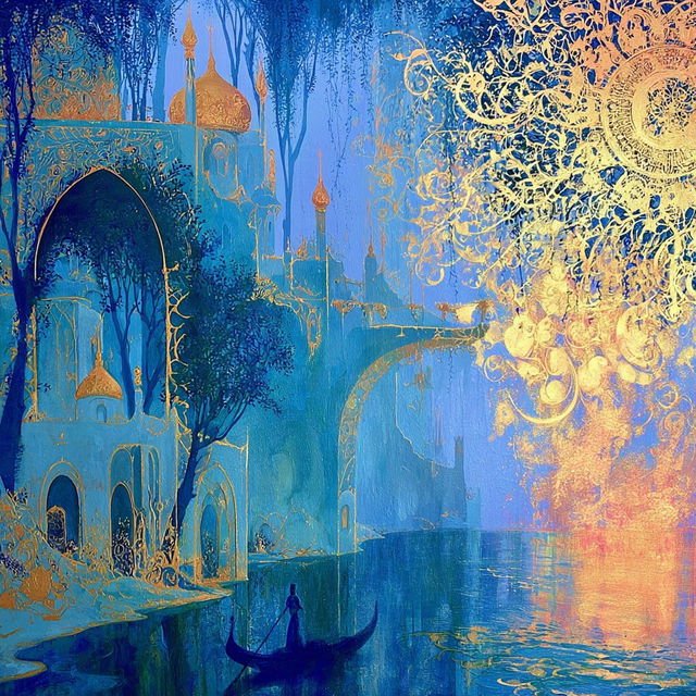 Turquarabesque style, Midjourney V8.2, render 1 of 4