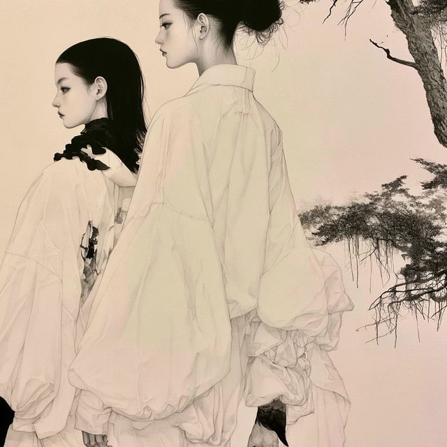 Crowdress Lineage style, Midjourney V8.2, render 3 of 4