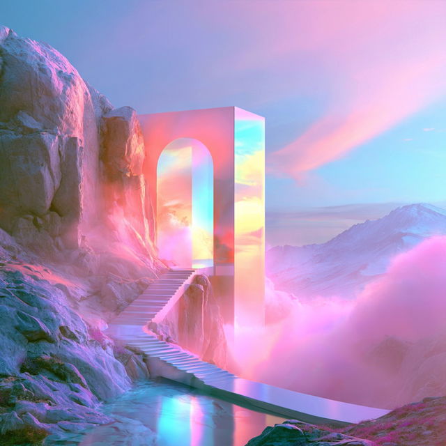Archipelagic Chromolith style, Midjourney V8.2, render 4 of 4