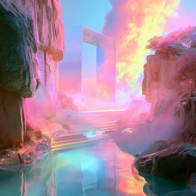 Archipelagic Chromolith style, Midjourney V8.2, render 3 of 4
