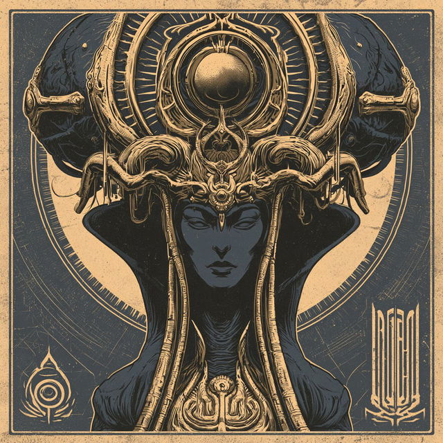Letterpress Mythoglyph style, Midjourney V8.2, render 3 of 4