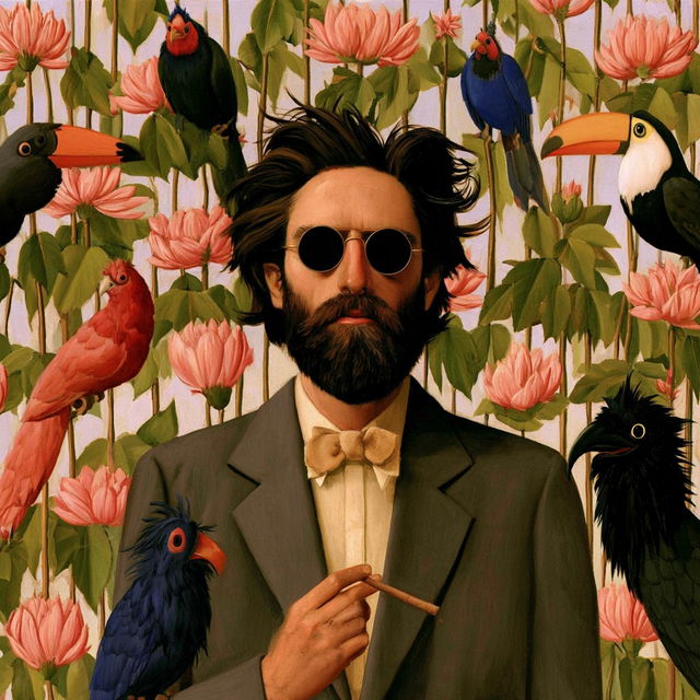 Floralbird Collage style, Midjourney V8.2, render 2 of 4