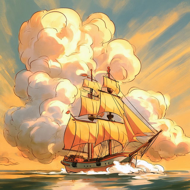 Sunward Ink Expedition style, Midjourney V8.2, render 1 of 4