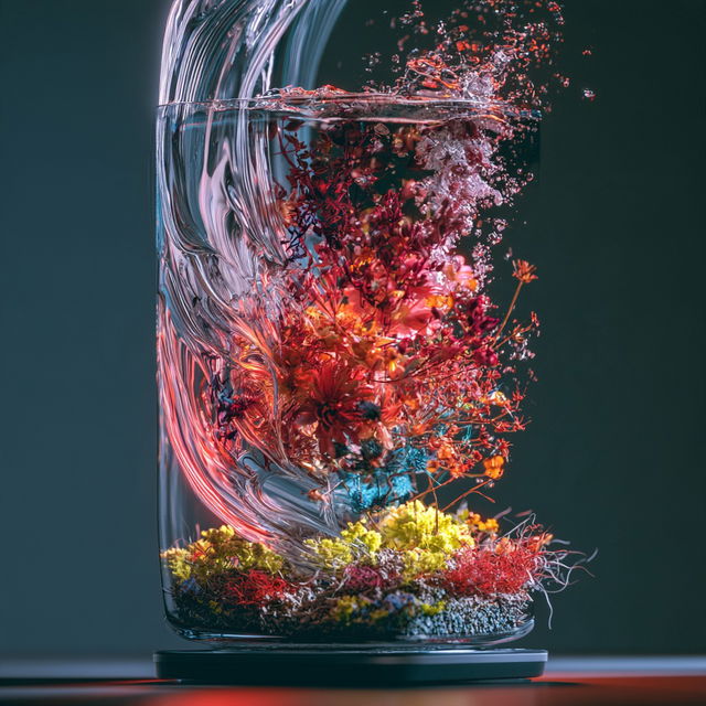 Kinetofluidics style, Midjourney V8.2, render 1 of 4