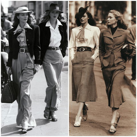 1940s fashion style (Genres), Midjourney V8.2