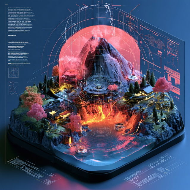 Quinacridone Topograph style, Midjourney V8.2, render 4 of 4