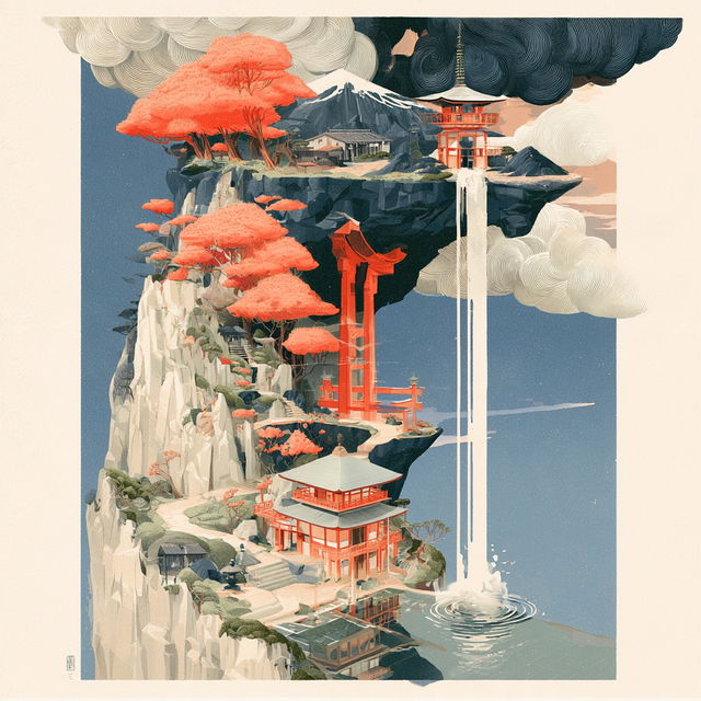 Xerographic Torii style, Midjourney V8.2, render 3 of 4