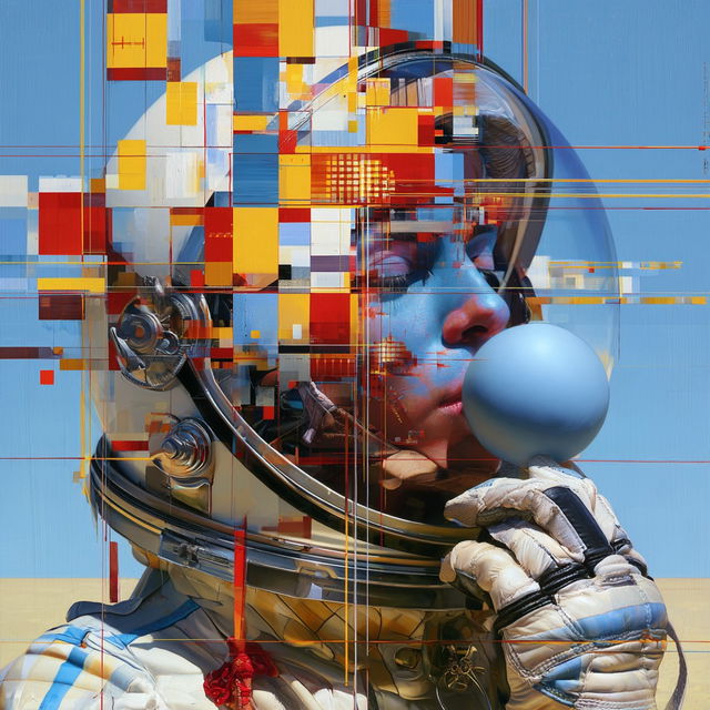 Heliograph Harlequinism style, Midjourney V8.2, render 2 of 4