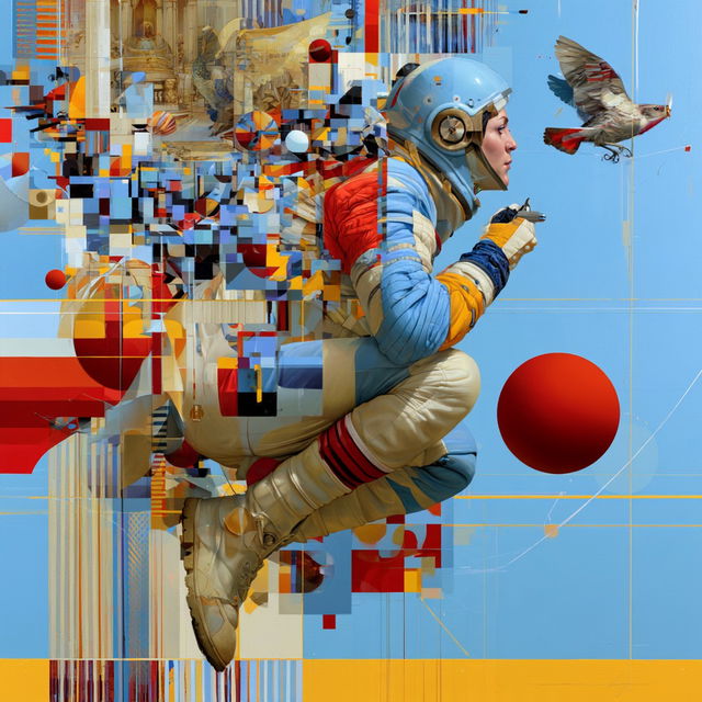 Heliograph Harlequinism style, Midjourney V8.2, render 3 of 4