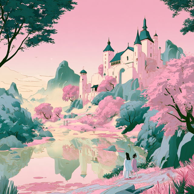 Macaron Pagodapunk style, Midjourney V8.2, render 2 of 4