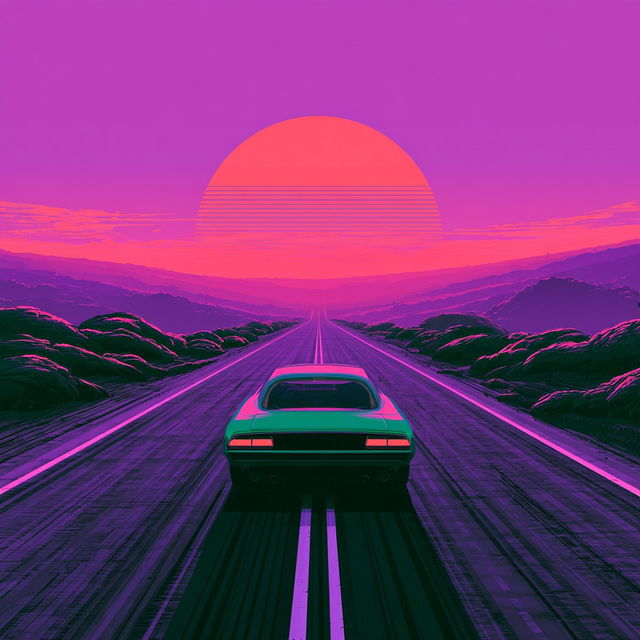 Palmchrome Roadism style, Midjourney V8.2, render 1 of 4