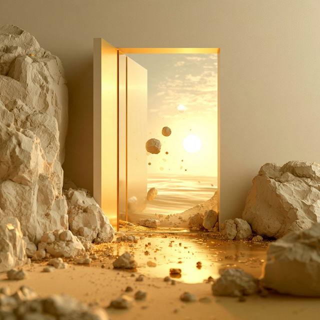 Ocher Arch Pantomime style, Midjourney V8.2, render 1 of 4
