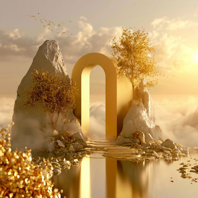 Ocher Arch Pantomime style, Midjourney V8.2, render 4 of 4