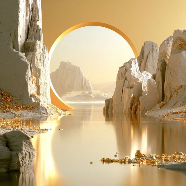 Ocher Arch Pantomime style, Midjourney V8.2, render 3 of 4
