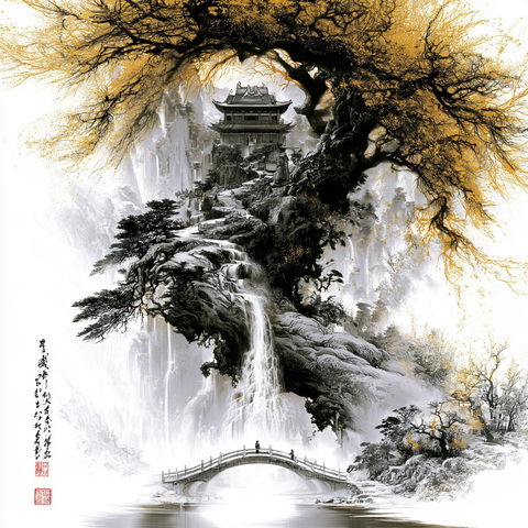 Washwind Shanshui style (SREF codes), Midjourney V8.2
