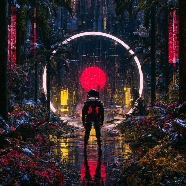 Screenprint Monsoon Shrine style, Midjourney V8.2, render 4 of 4