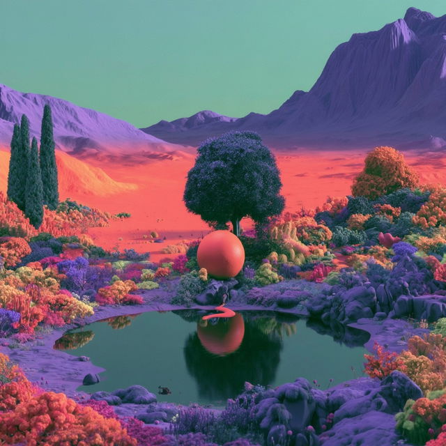 Sculptural Chromagrotto style, Midjourney V8.2, render 4 of 4