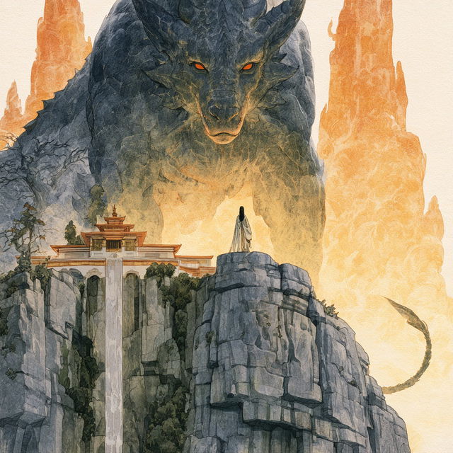Inkstone Pilgrimage style, Midjourney V8.2, render 3 of 4