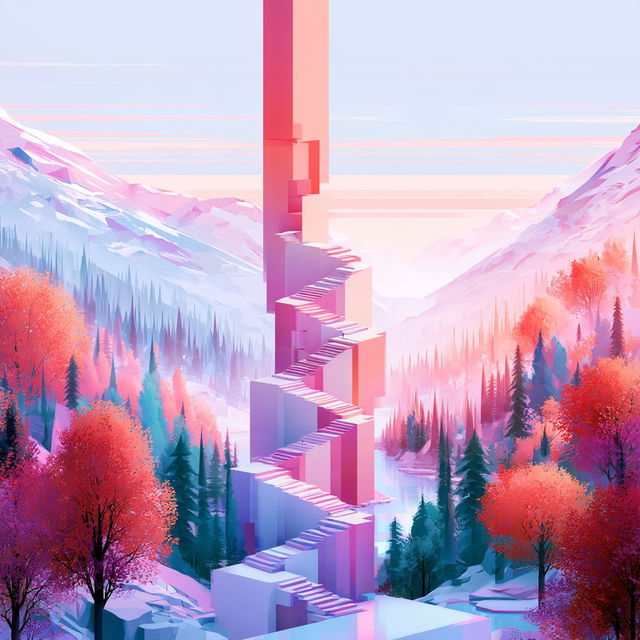Pink Rift Engravings style, Midjourney V8.2, render 2 of 4
