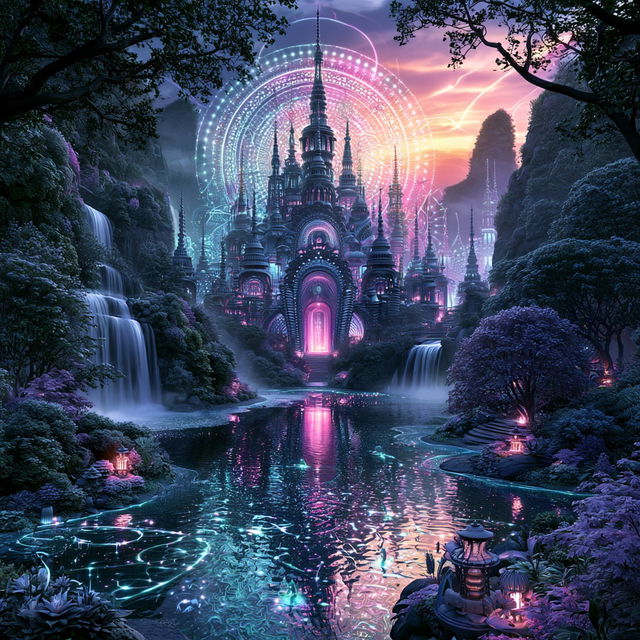 Cathedral Biolumina style, Midjourney V8.2, render 3 of 4