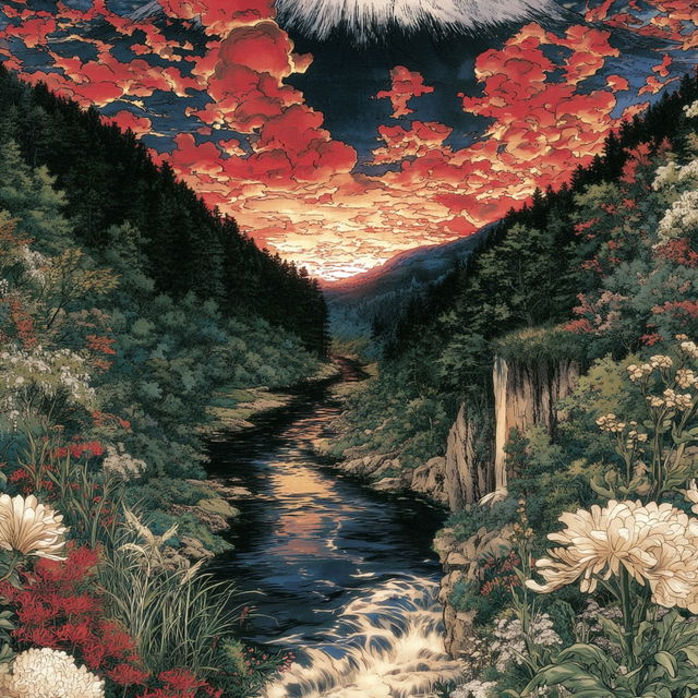Wavefold Chintz style, Midjourney V8.2, render 2 of 4