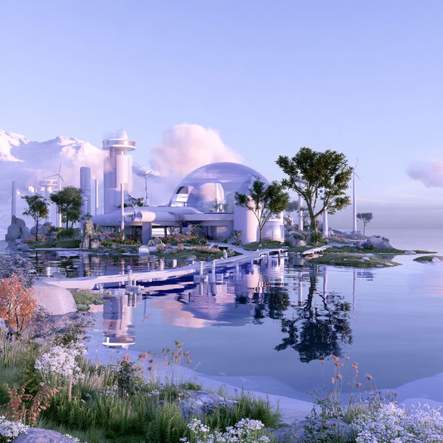 Cloudsea Megastructure style, Midjourney V8.2, render 2 of 4