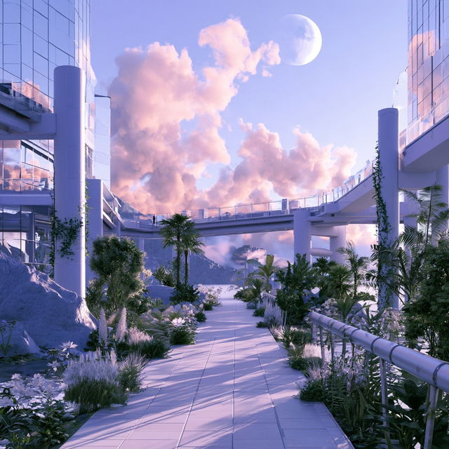 Cloudsea Megastructure style, Midjourney V8.2, render 4 of 4