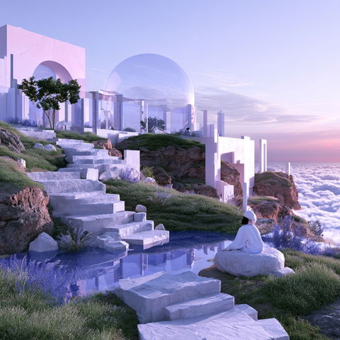 Cloudsea Megastructure style (SREF codes), Midjourney V8.2