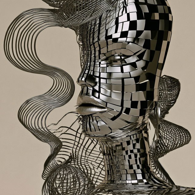 Checkerloom style, Midjourney V8.2, render 4 of 4