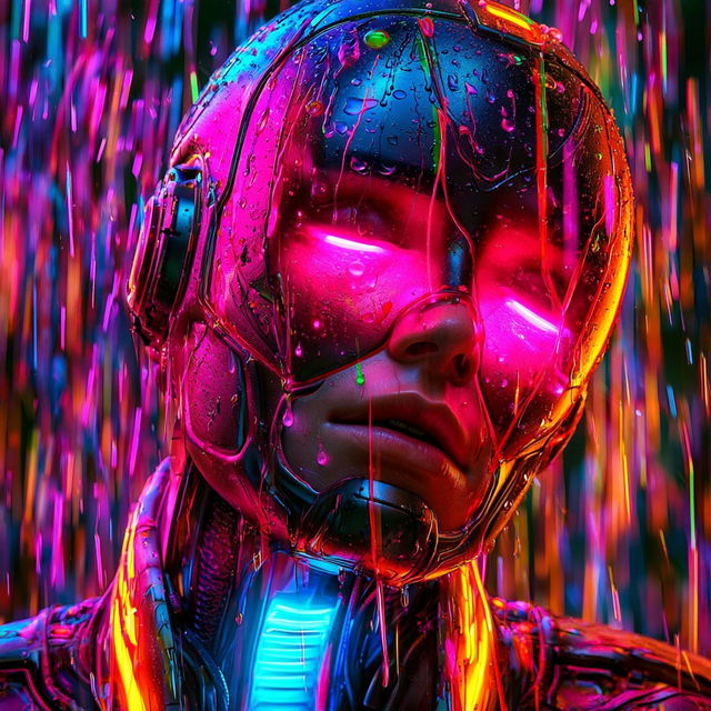 Fluorescent Pigment Circuit style, Midjourney V8.2, render 4 of 4