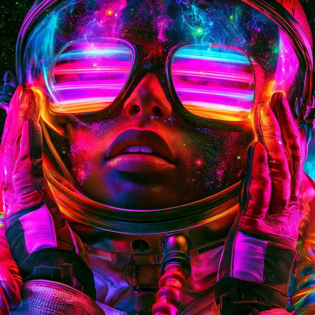 Fluorescent Pigment Circuit style, Midjourney V8.2, render 3 of 4