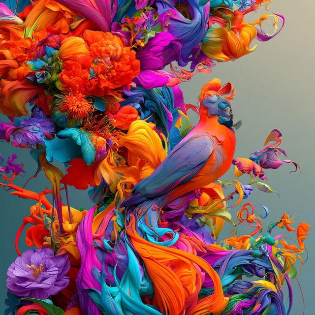 Floracrest style, Midjourney V8.2, render 1 of 4