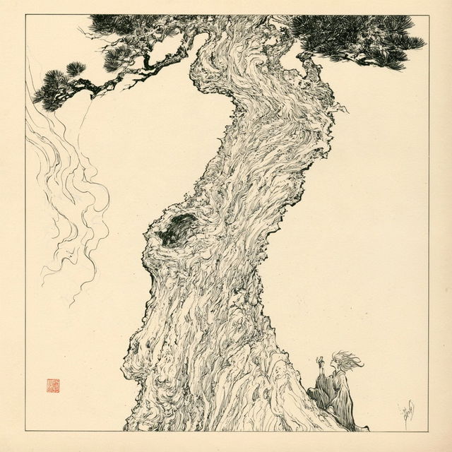 Inkshanshui style, Midjourney V8.2, render 2 of 4