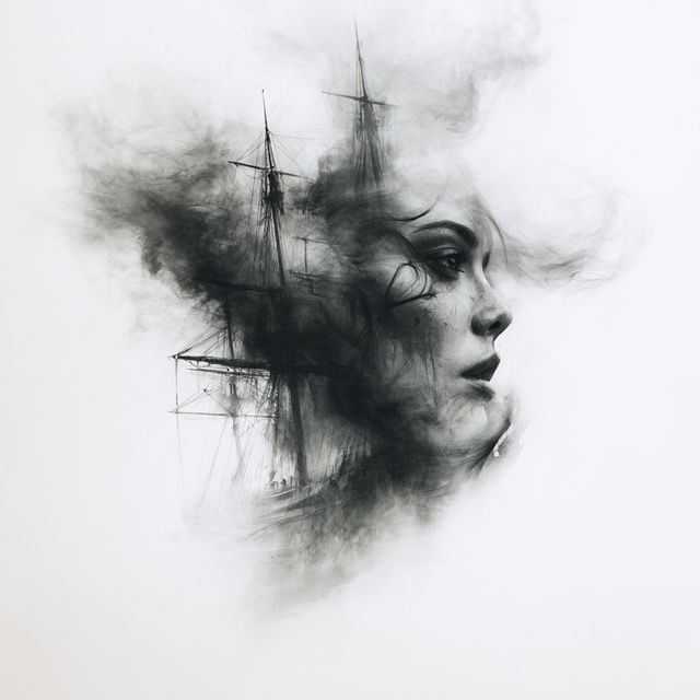Murmuration Inkforms style, Midjourney V8.2, render 4 of 4