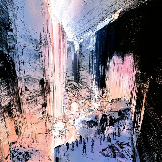Needlepoint Megacity style, Midjourney V8.2, render 3 of 4