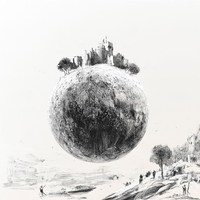Charcoal Orbit style, Midjourney V8.2, render 1 of 4