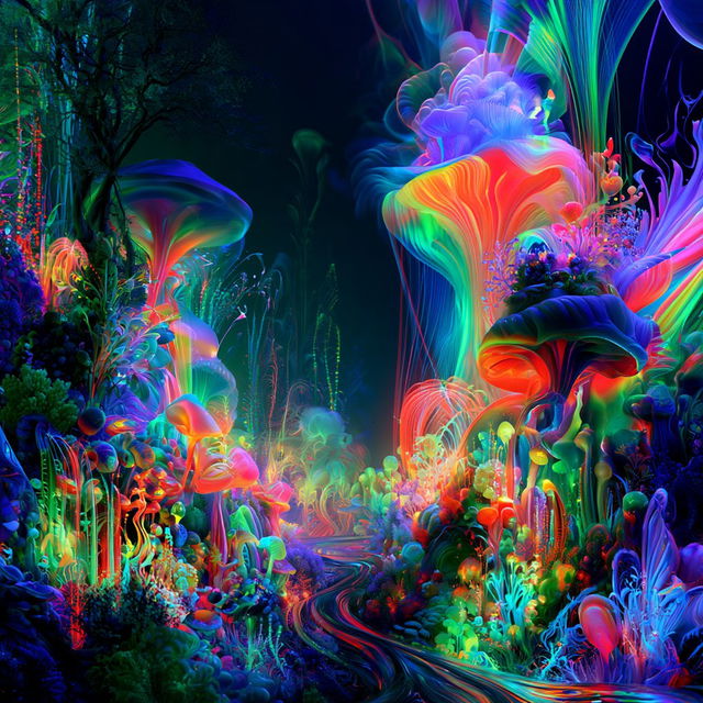 Chromafair Mycogarden style, Midjourney V8.2, render 4 of 4
