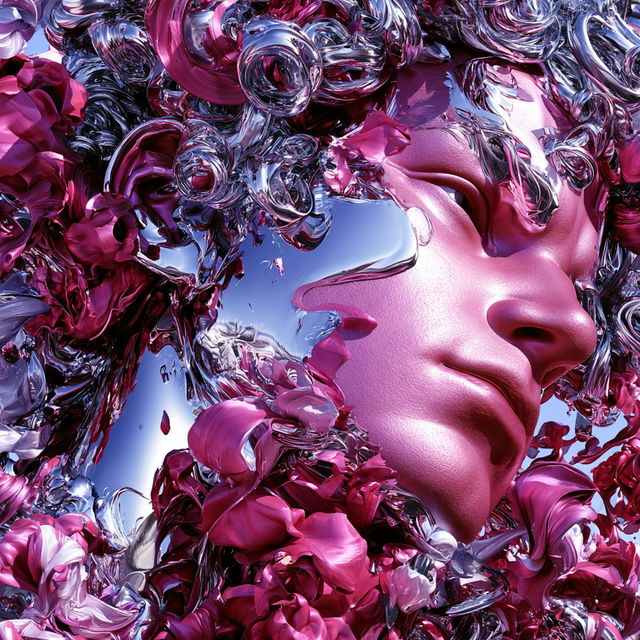 Liquid Petal Cabaret style, Midjourney V8.2, render 1 of 4
